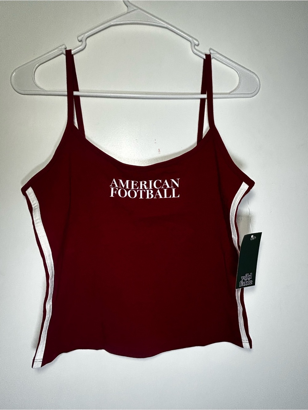 wild fable Maroon Tank Top with White Side Trim